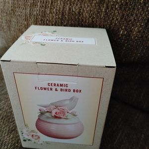 Ceramic Flower & Bird Box